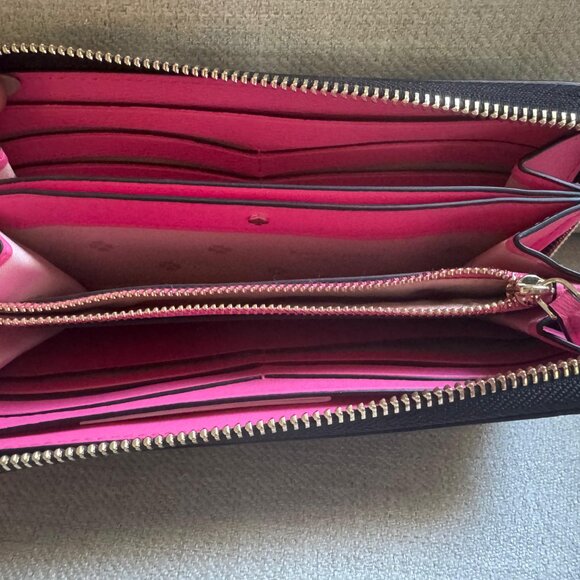 Kate Spade Spencer Cabana Dot Zip-Around Continental Wallet – Like New 🖤✨ - Picture 2 of 5